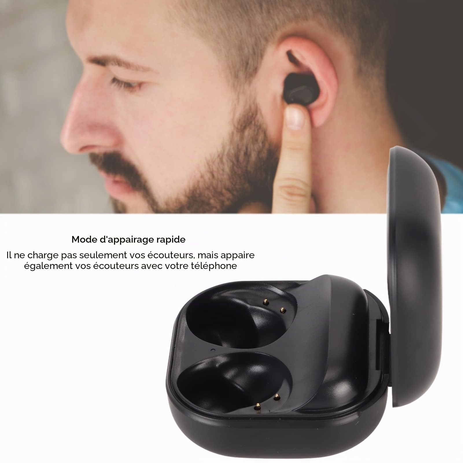 Compatible avec Le Boîtier de Chargement Buds 2 Pro, Boîtier de Chargeur 700 MAh avec Boutons de Synchronisation D'appairage Bluetooth, Prise en Charge du Chargement sans