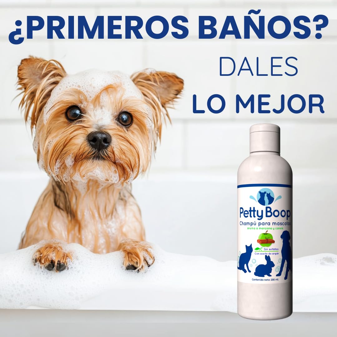 Champú Mascotas Aroma Manzana Canela sin sulfatos. |Pieles sensibles | Hidrata en Profundidad | Acción Anti Irritaciones y Anti Eczemas |Aceite de argán |Crueltly Free. (3x5 litros)
