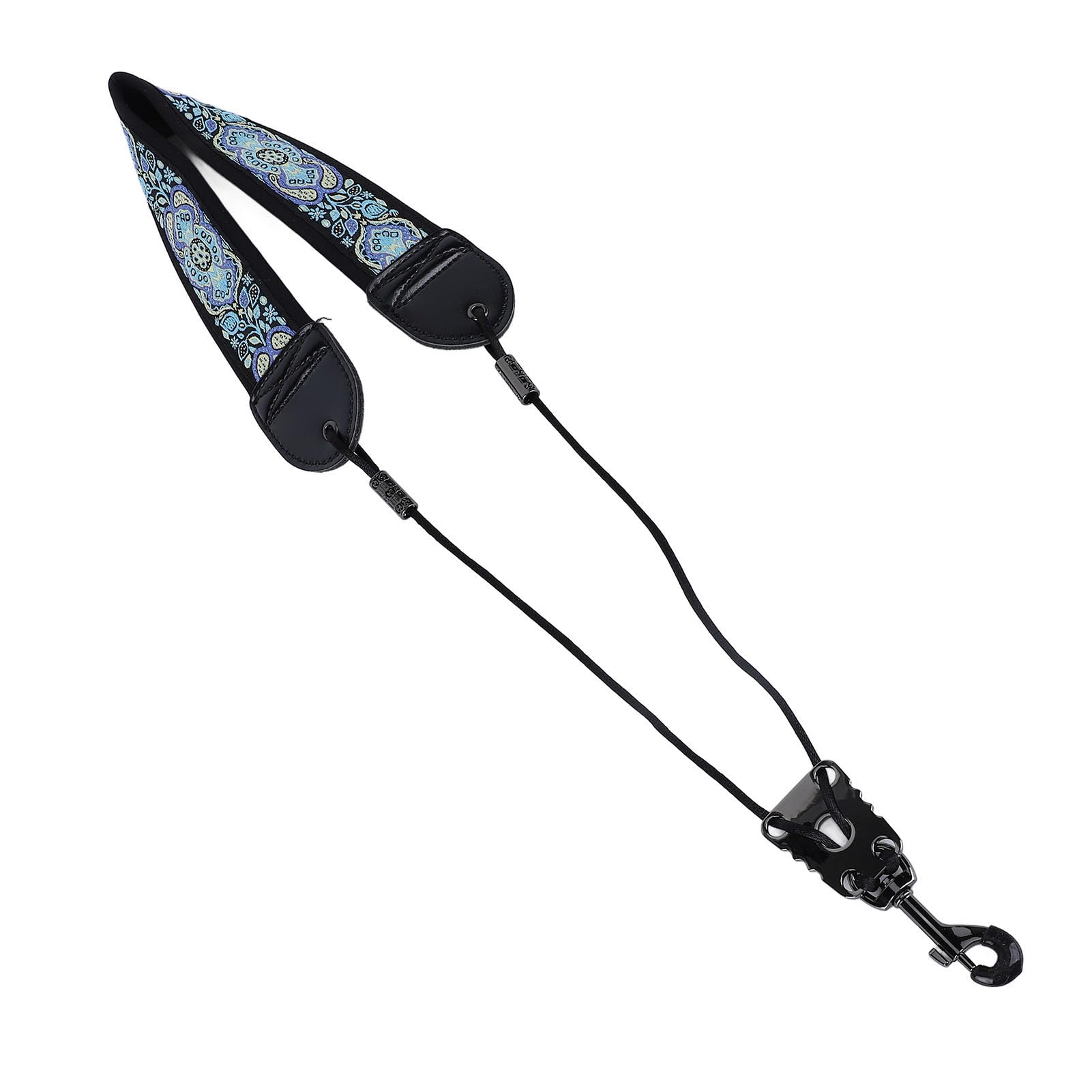 EMBROIDERY Saxophone Neck St for Alto Sax Instrument Accessories with Metal Hook TS 10 Black White EMBROIDERY Saxophone Neck StrapSaxophoneto for to (TS?07 Blue Totem)
