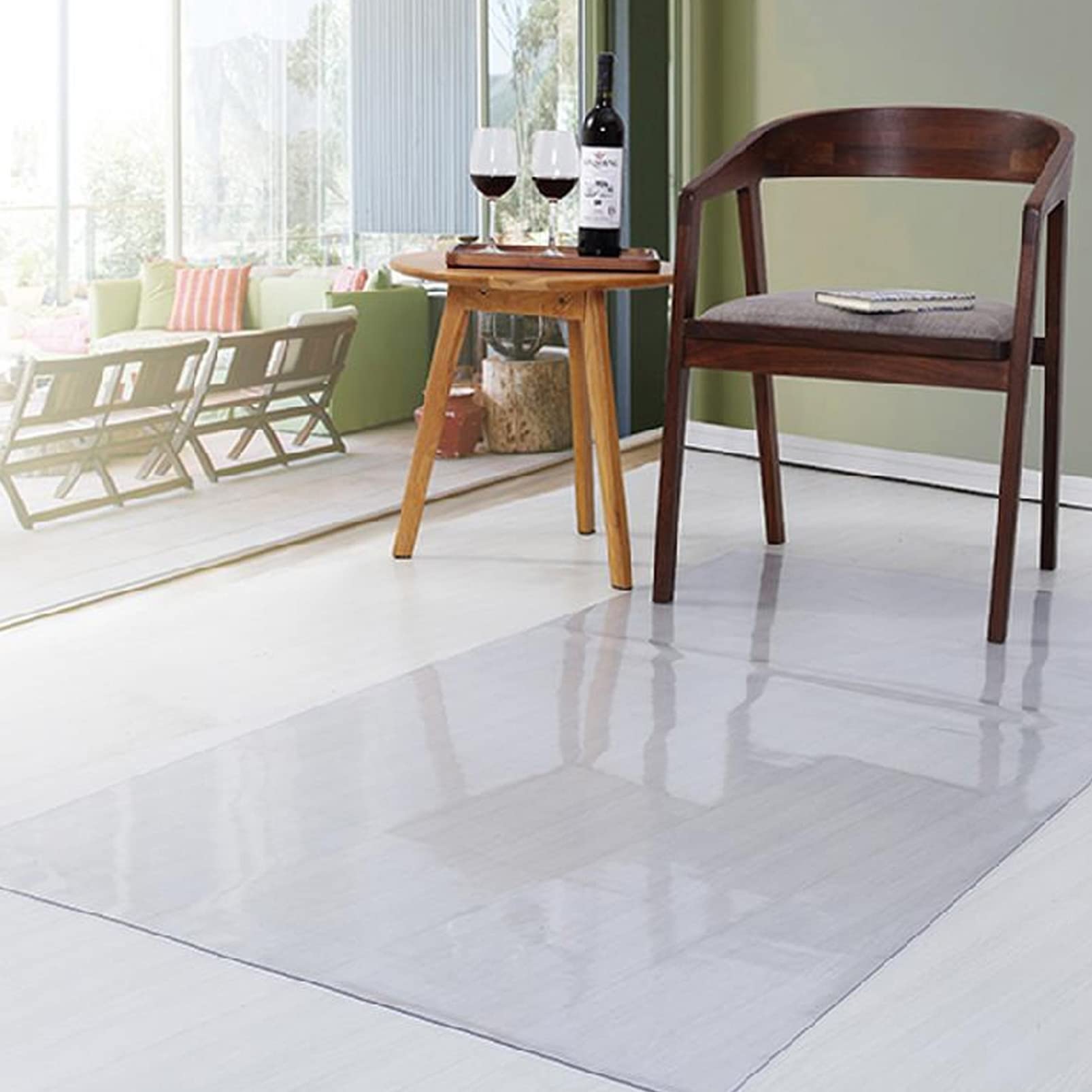 Alfombrillas antideslizantes de PVC para sillas de oficina, 80 x 100 cm, alfombrilla protectora para parquet y suelos duros, superficie transparente duradera de 1,5 mm de grosor