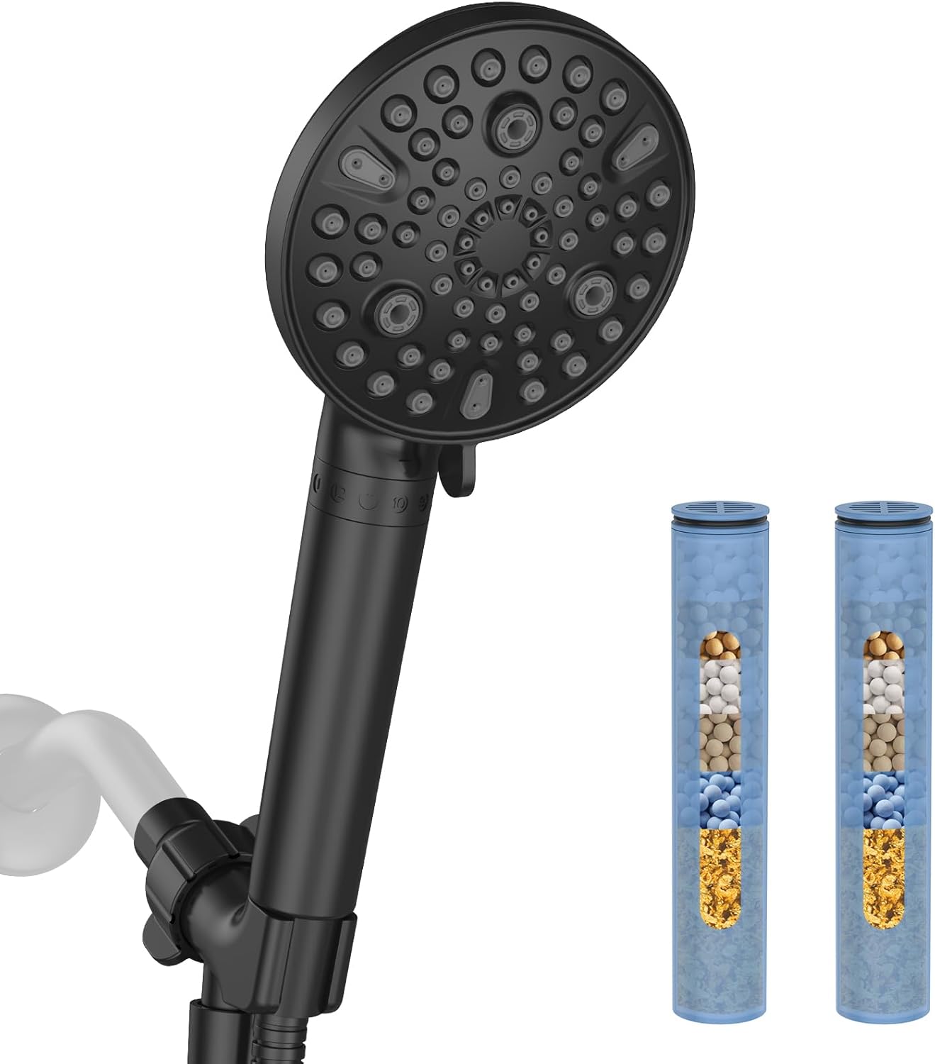 MakeFit Filtered Handheld Shower Head Bundle with 2-PACK Shower Filter Replacement Cartridge