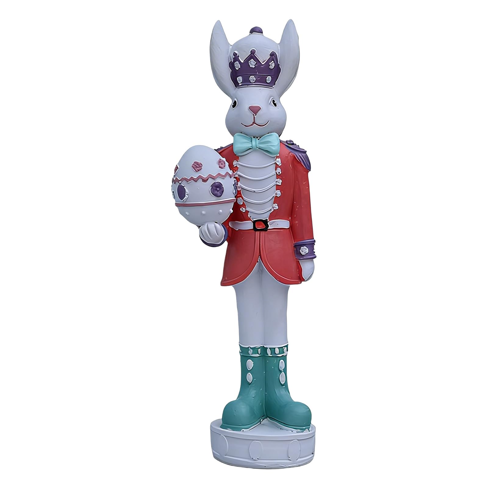 Carotoe Red Clothes Themed Resin Animal Figure Festival Ornament With Bright Color Eggs For Seasonal Celebration Decorating Kids Room Decoration