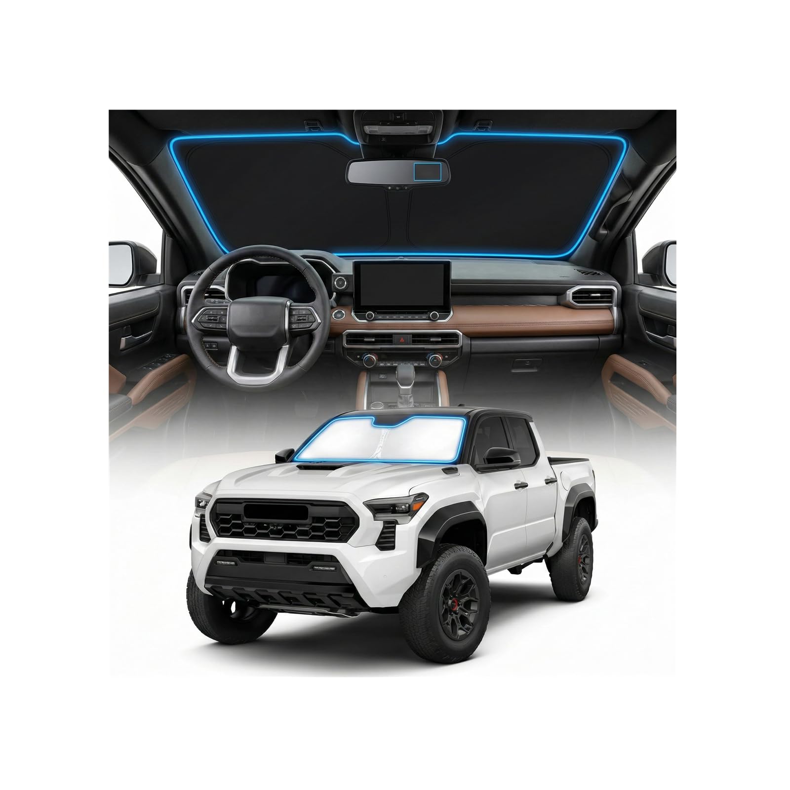 for Ford Bronco Sun Shade Windshield Cover - Custom Fit Bronco Accessories 2021-2024 2025 Sunshade Foldable UV Protection & Heat Shield Sun Visor Accessories — view 114