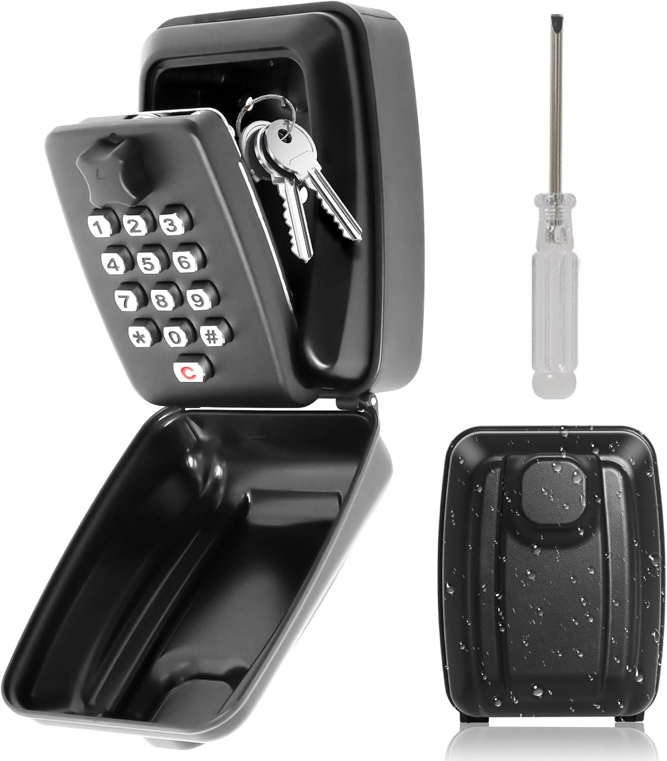 Lock Box for Keys Outdoor, 𝙆𝙚𝙮 𝙇𝙤𝙘𝙠 𝘽𝙤𝙭, 12 Digit Combination Lock Key