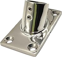 Vista 5 de Barandilla de cubierta de barco de 60 grados, base rectangular, acero inoxidable de grado marino 316 para tubo de 1 pulgada, paquete de 2