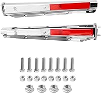 Vista 6 de Juego de Soportes Colgantes de Guardabarros con Resorte Recto Cromado, Espaciado de Pernos de 2-1/2", Longitud de 29.53" con Cintas Reflectantes