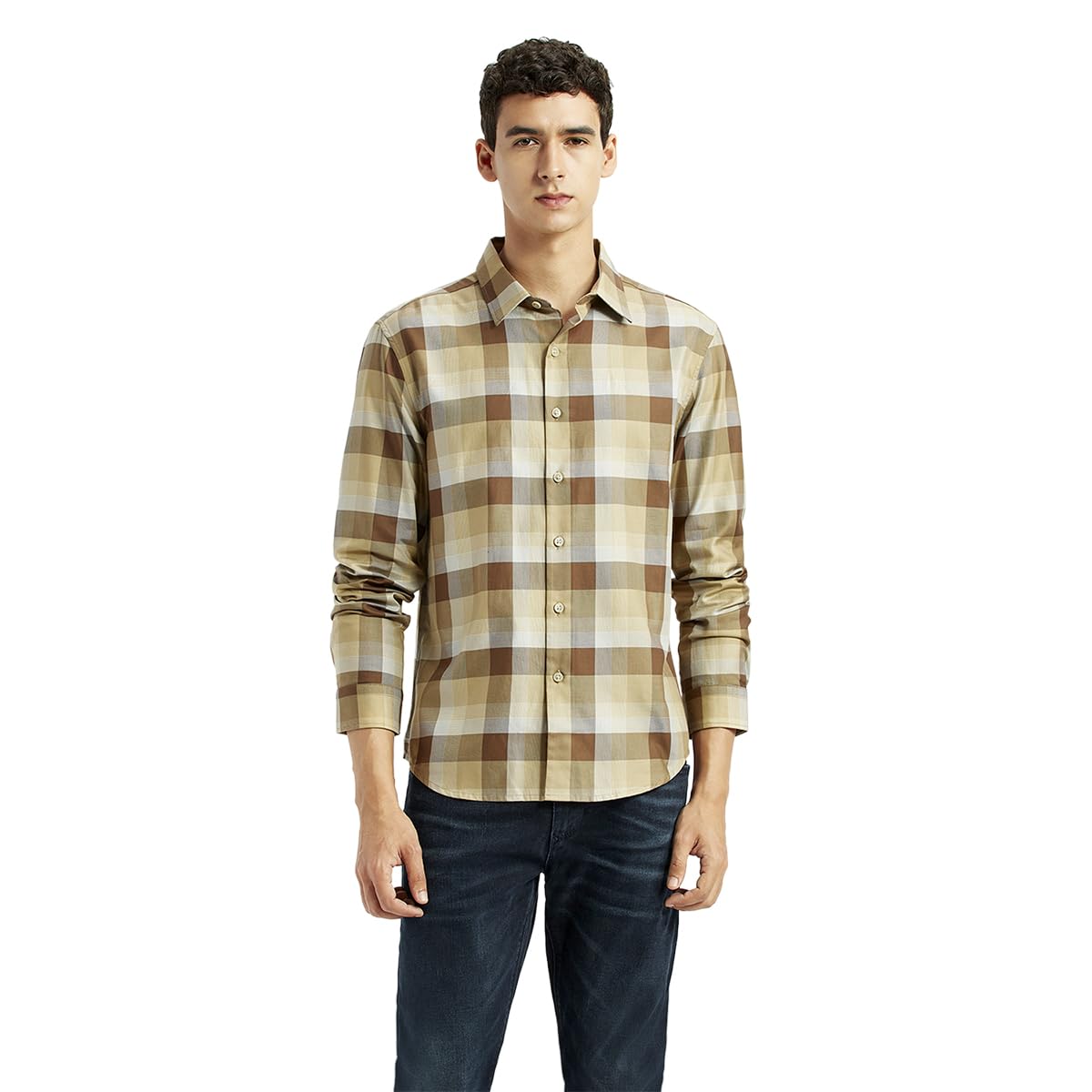 levi's Men's Checkered Light-Brown Slim Fit Shirt-picture-11