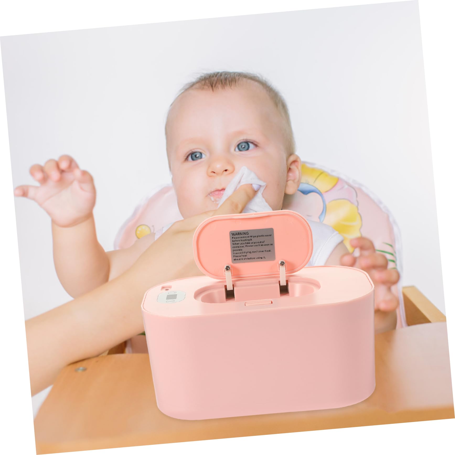Calentador portátil de toallitas para bebés con control térmico 40℃ 60℃ y pantalla incorporada para cambio de pañales en casa