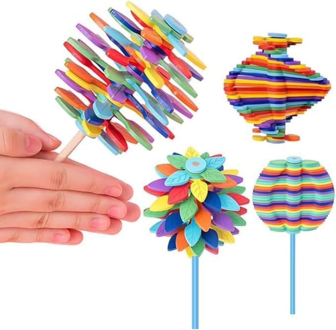 Candy Flower Toy for Kids | Spin with Fun Stress Relief |for Boys and Girls Ages 3 and Up. for Birthday, Diwali (Pack of 1)