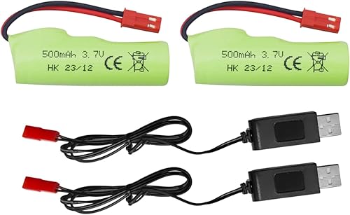 sea jump Batería de iones de litio de 3.7 V 500 mAh con cable de carga USB adecuado para Huina 1337 1338 1516 1517 Control remoto Vehículo de