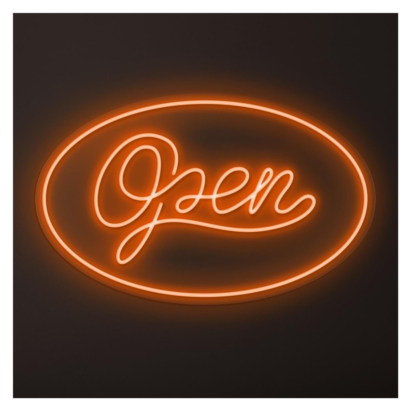 Rongch Orange Hanging Art Signs Open Neon Sign, Suitable For Restaurants Shop Decor With Brightness Adjustable 46Cm(Orange)