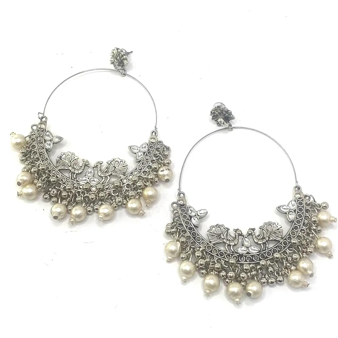 ISLANA Oxidised Earrings for Women & Girls | Pearl Chandbalis, Chandbaliya, Chandbali Earrings | Jhumka or Jhumki | Earrings for Women | Accessories Jewellery (B0D9FZB1S2) Amazon Price History, Amazon Price Tracker