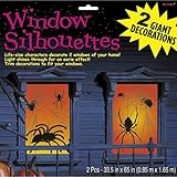 Größe: 85 x 165 cm NET TOYS Spinnen Fensterbilder 85 x 165 cm - 2 TLG. Halloween Fensterdeko Fensterbild Spinne Raumdeko Horror Deko