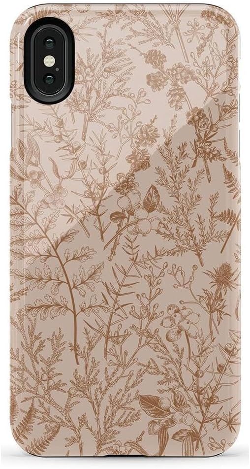 Casely iPhone Xs Max Case | Beige Garden | Neutral Floral | Essential Slim Dual-Layer Protective Design