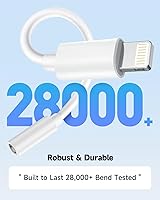 Vista 6 de Paquete de 3 adaptadores Lightning a conector de auriculares de 0.138 in con certificación MFi de Apple, para iPhone, adaptador auxiliar