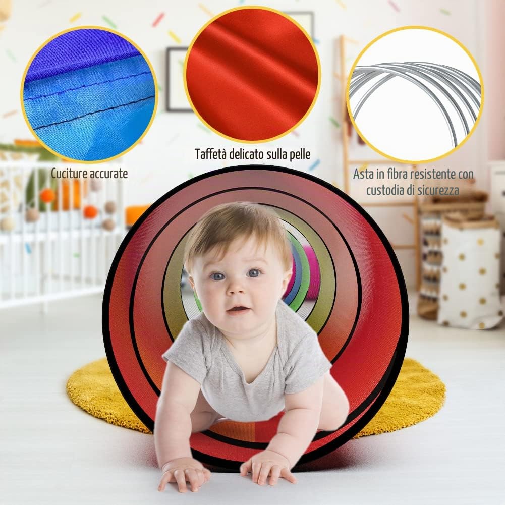 Tunnel da gioco per bambini per bambini colorato pop up tunnel per bambini per gattonare attraverso 6 piedi giocattoli per bambini o regalo per neonati o cani giocattoli per bambini per interni ed