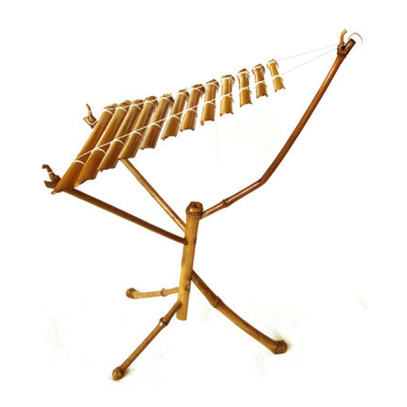 T’rung Xilófono Artesanal Instrumento Vietnamita Tradicional de Percusión con Estructura de Bambú Adecuado para Adultos Niños Escenario
