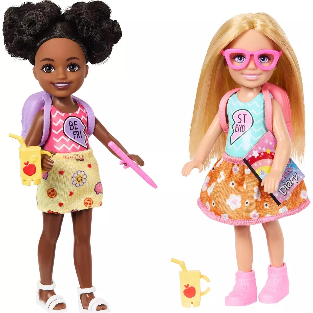 Chelsea Play Together Doll Pack, Set of 2 Small Dolls & 7 Accessories Themed to BFFs for 3 Years and Above