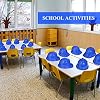Sumind 48 Packs Construction Party Hats Kids Plastic Worker Helmet Bulk Toy for 3-8 Years Children Dress up Party Supplies(Blue)