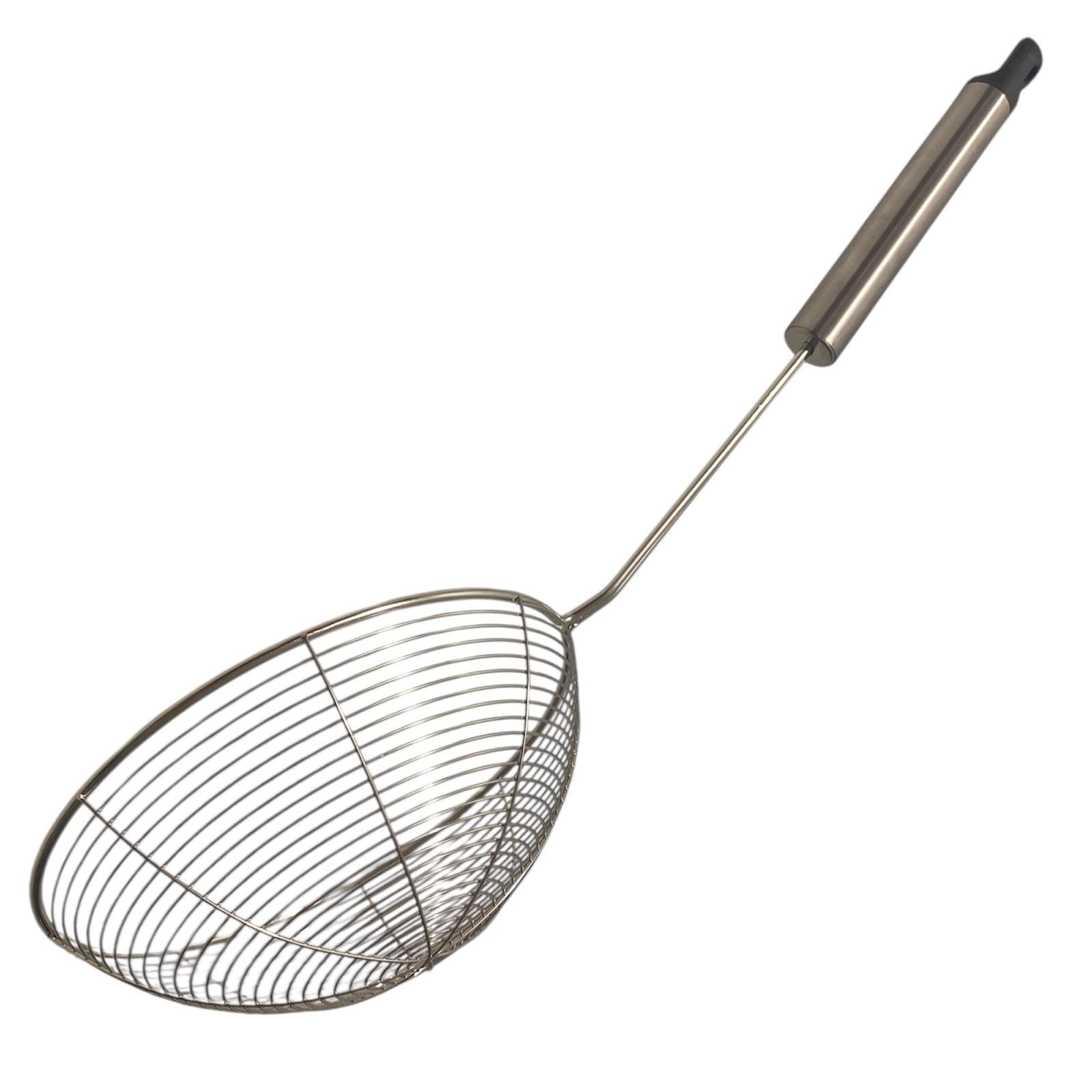 AHASON'S Strainer Skimmer Spider Ladle Stainless Steel, Kitchen Wire Net Spoon with Long Handle for Frying Scooping Food, Pasta, Spaghetti, Noodle Size 16cm