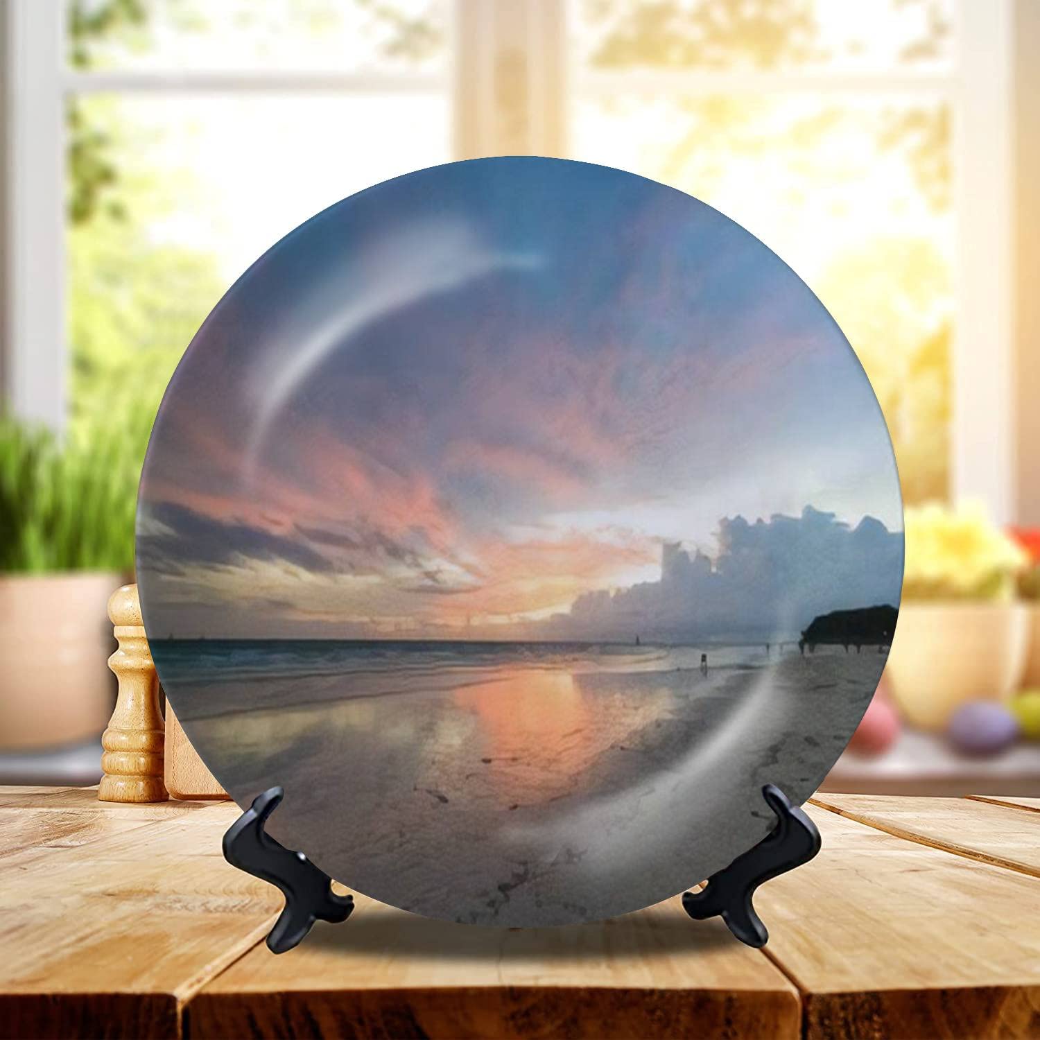 Ceramic Hanging Decorative Plate Beautiful sunset at the sea Borakay Island Philippines Wall Plate Ceramic Ornament for Home & Office, Dining, Parties, Wedding 10