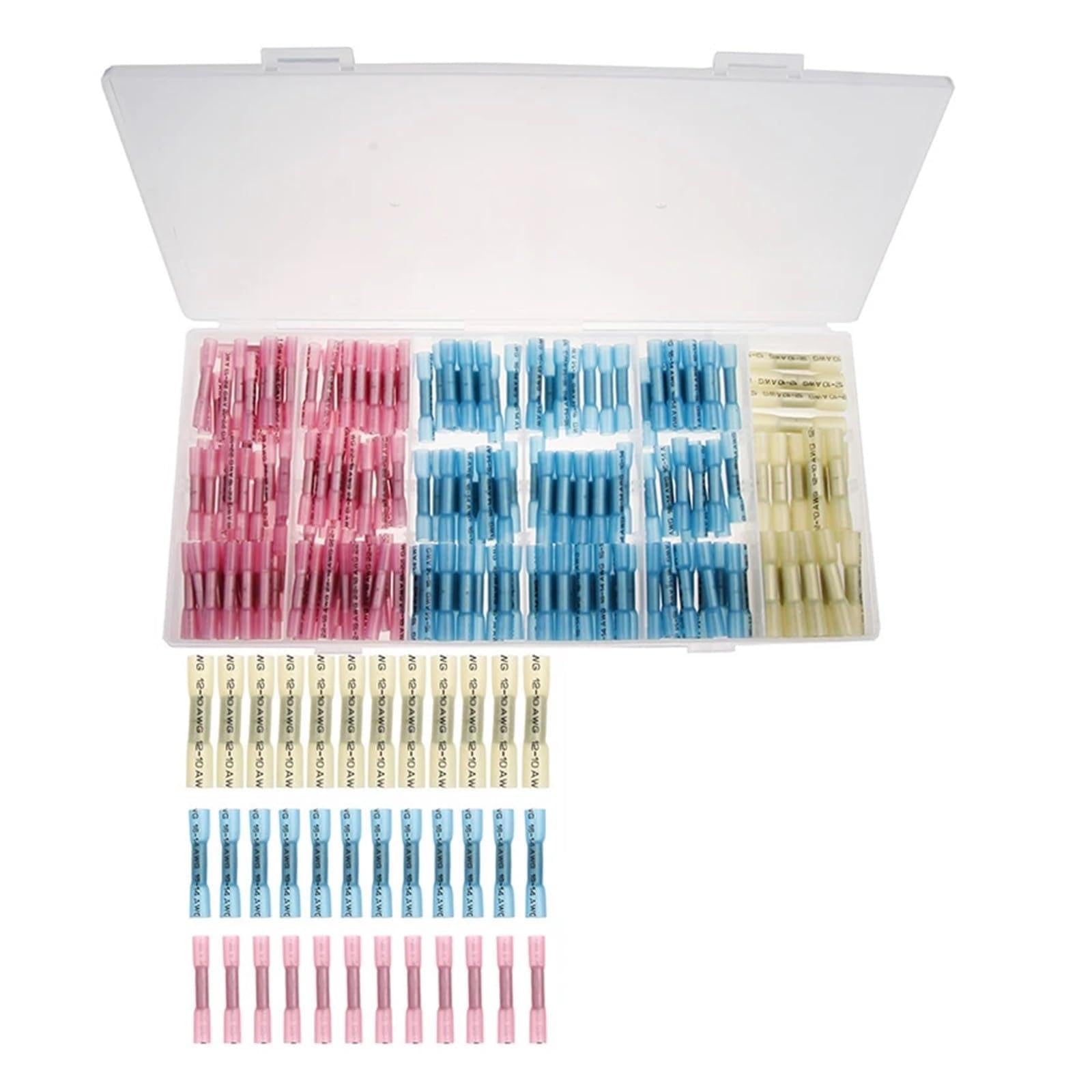 BKGWCSOR 200 Pcs Heat Shrink Butt Connectors Electrical Wire Splice Cable Crimp Terminals Connectors 0.5-6.0mm2 Kit 3Sizes