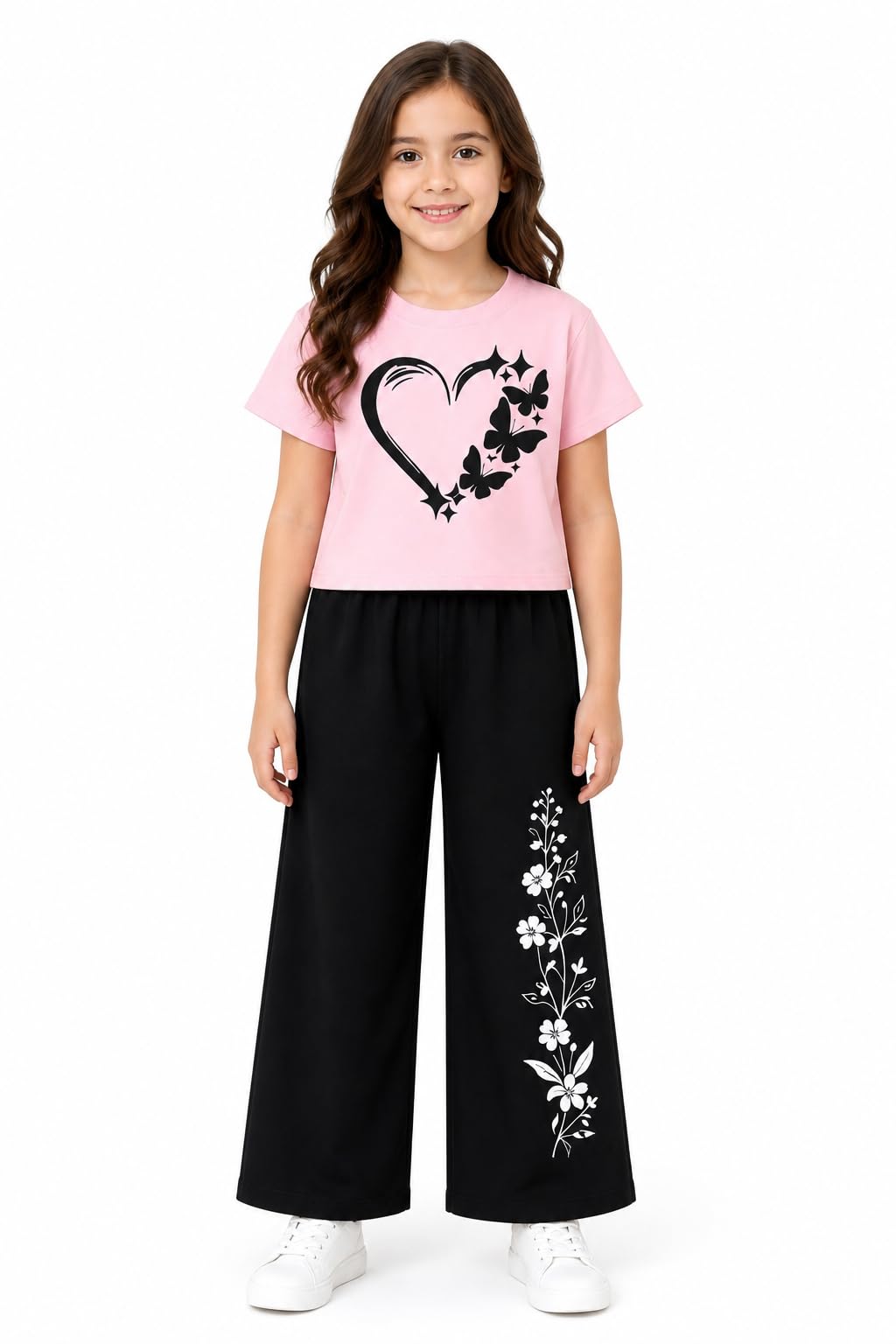 Girls Cotton Blend Top & Bottom Set | Soft & Comfortable Outfit | Trendy Casual-image-10