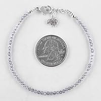 Vista 78 de Natural Gemstone Micro Round Beads Dainty Choker Bangle Bracelet, Handmade Jewelry for Women, Healing Chakra Crystals Silver Plated Chain 8 inch