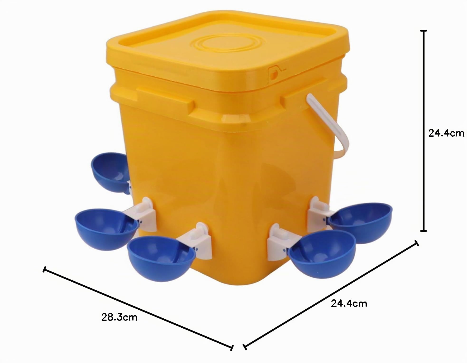 Abbeveratoio Automatico per Pollame, Distributore di Acqua per Polli con Tazza, Sistema di Alimentazione a Gravità 12L, Plastica Durevole, per Galline Pulcini Anatre Oche Quaglie Piccioni