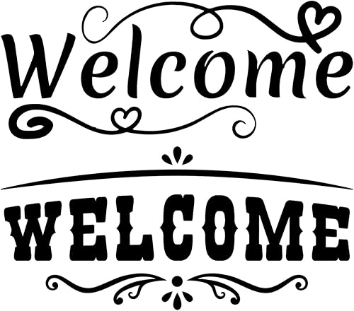 2 calcomanías de bienvenida para pared y puerta, calcomanías de vinilo para puerta delantera, calcomanías de letras de vinilo para decoración de
