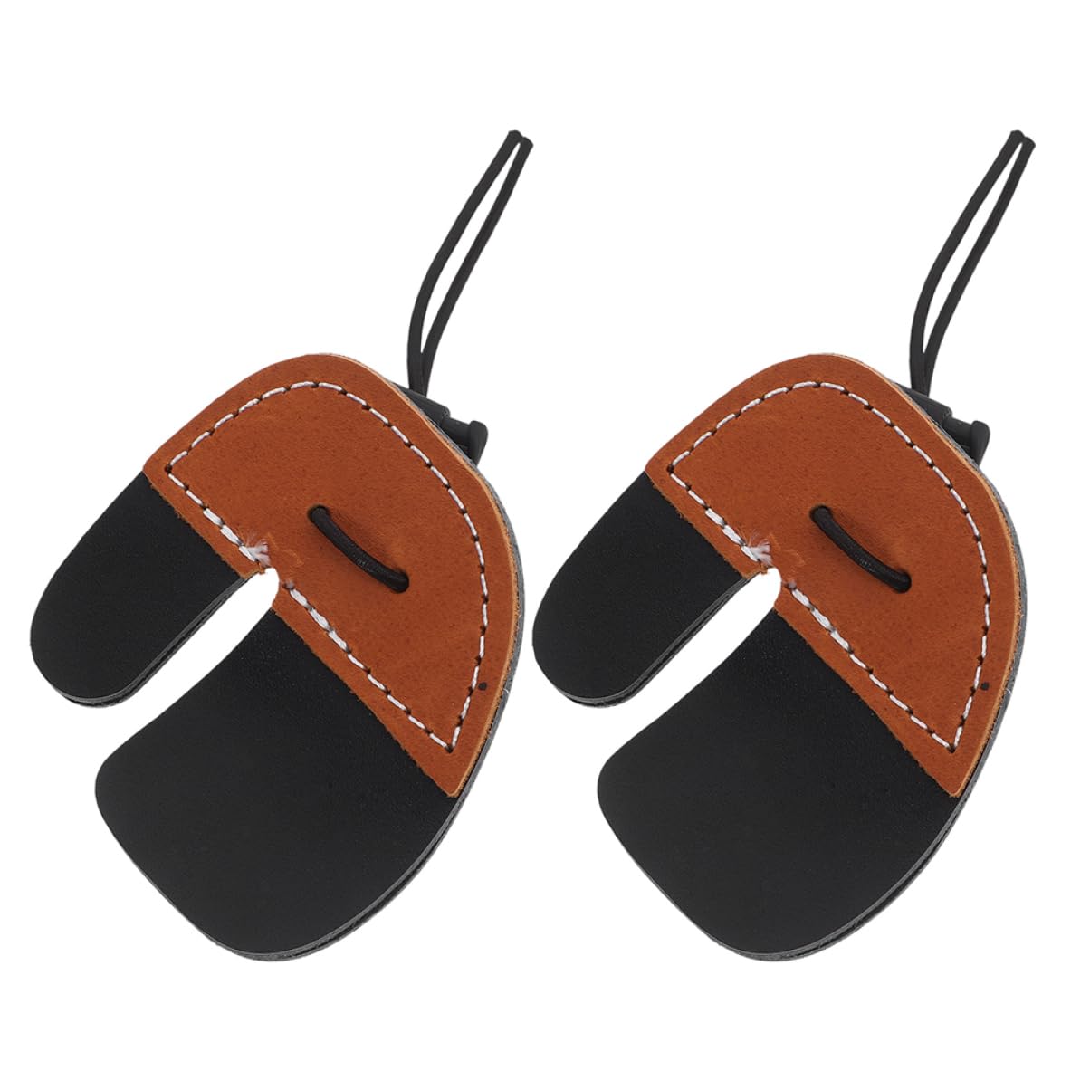 WHAMVOX Archery Finger Guard Set 2pcs Brown Leather Small Finger Tab Archery Tabs for Sports