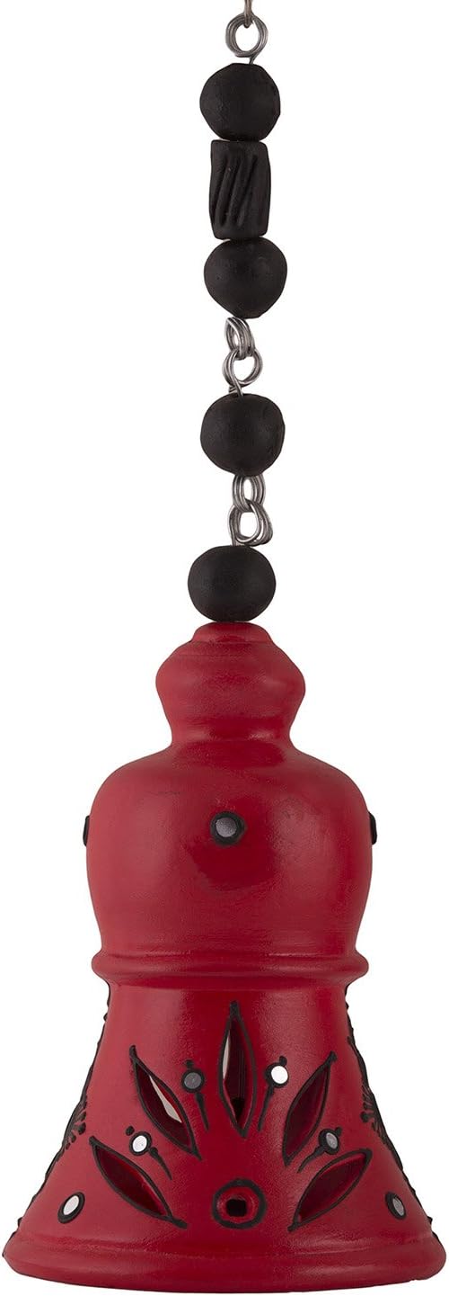 Terracotta Decorative Hanging Bell showpiece (Red, 12 inch)