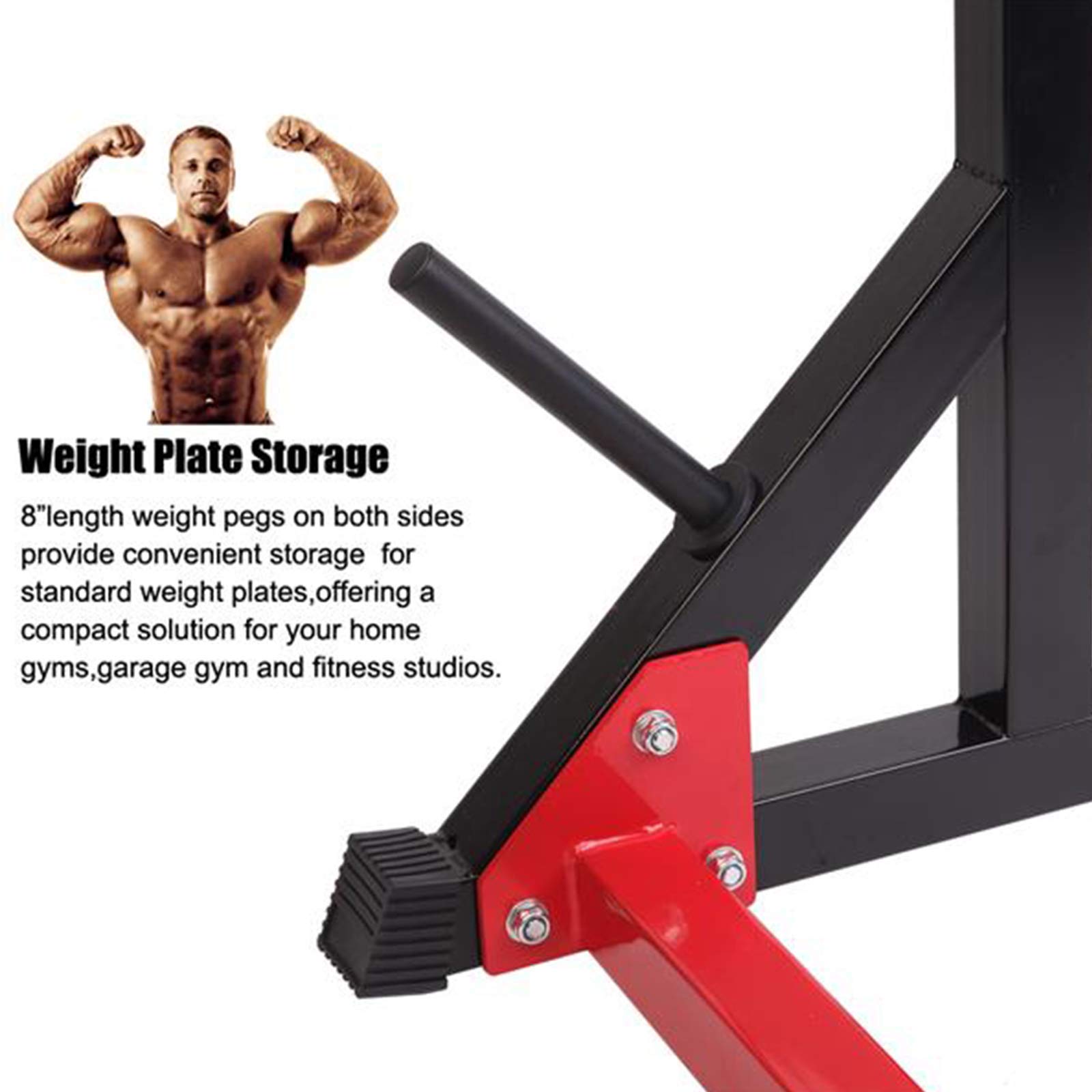 OTQEFTN Barbell Squat Rack Stand Steel Barbell Stand Weight Lifting Adjustable Height Barbell Frame Indoor Fitness Equipment
