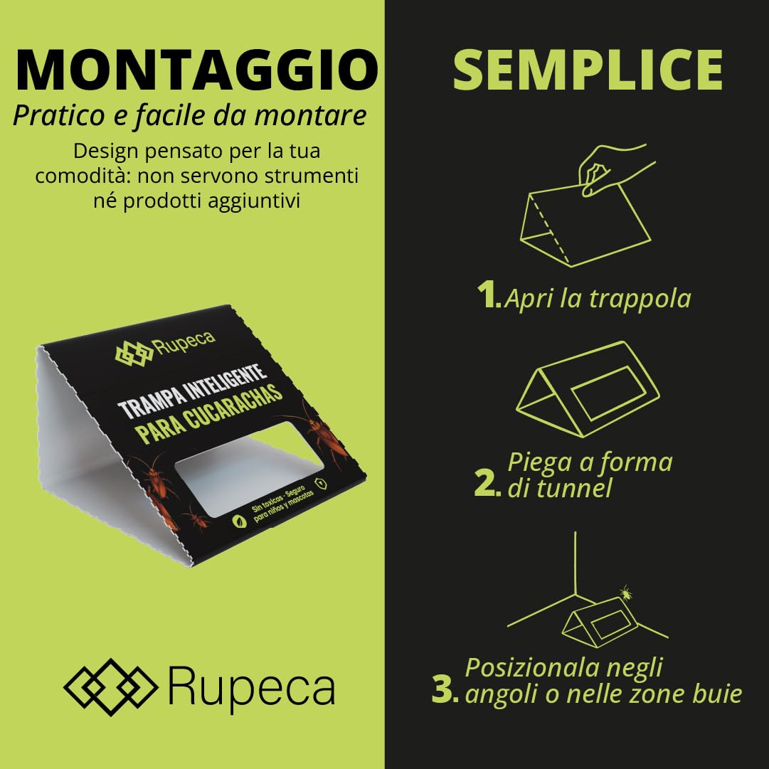 Trappole Scarafaggi Adesive 21 Pezzi Senza Tossici Trappola Blatte Interno Professionale Controllo Insetti Casa Cucina Bagno Sicuro Discreto Duraturo Alta Efficacia Senza Veleno Per Famiglia | RUPECA