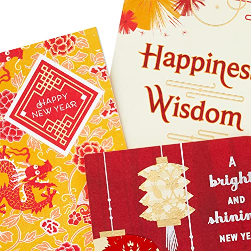 Hallmark Chinese New Year Cards 2023, Happiness, Luck, Prosperity (Pack of 3 Lunar New Year Cards, Year of the Rabbit Red Envelopes) #5