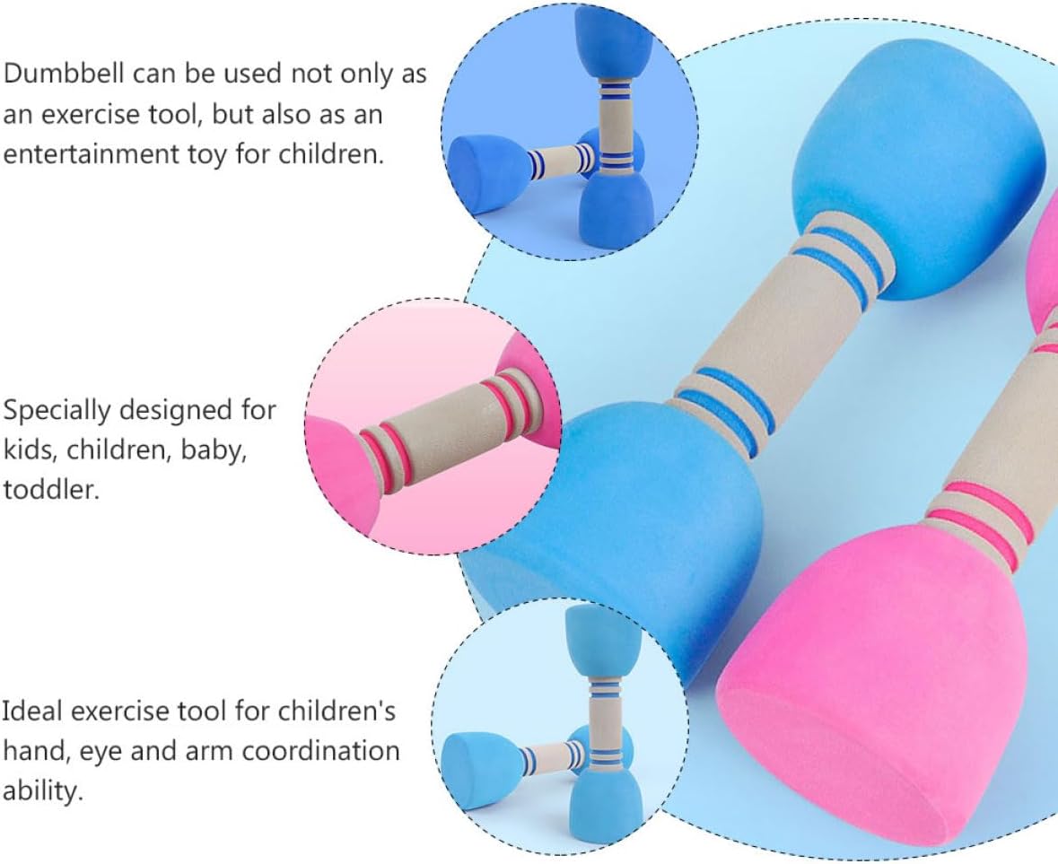 Fitness Dumbbells for Kids 1 Pair Lightweight Colorful Exercise Weights Safe for Toddlers and Beginners for Gymnastics and Home Workouts Random Color