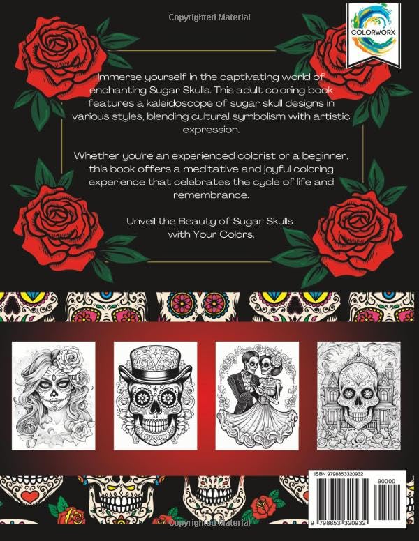 Miniatura 2 de Sugar Skulls Halloween Adult Coloring Book Day of the Dead Dia de los Muertos