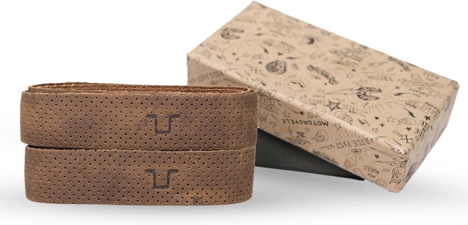 Trip Machine Company Leather Motorcycle Grips Wrap