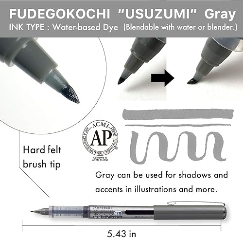 Miniatura 5 de Kuretake Zig - Juego de rotuladores de pincel ultra fino, delineador ai y marcadores de pincel blanco, para tinta, manga, dibujo, caligrafía,