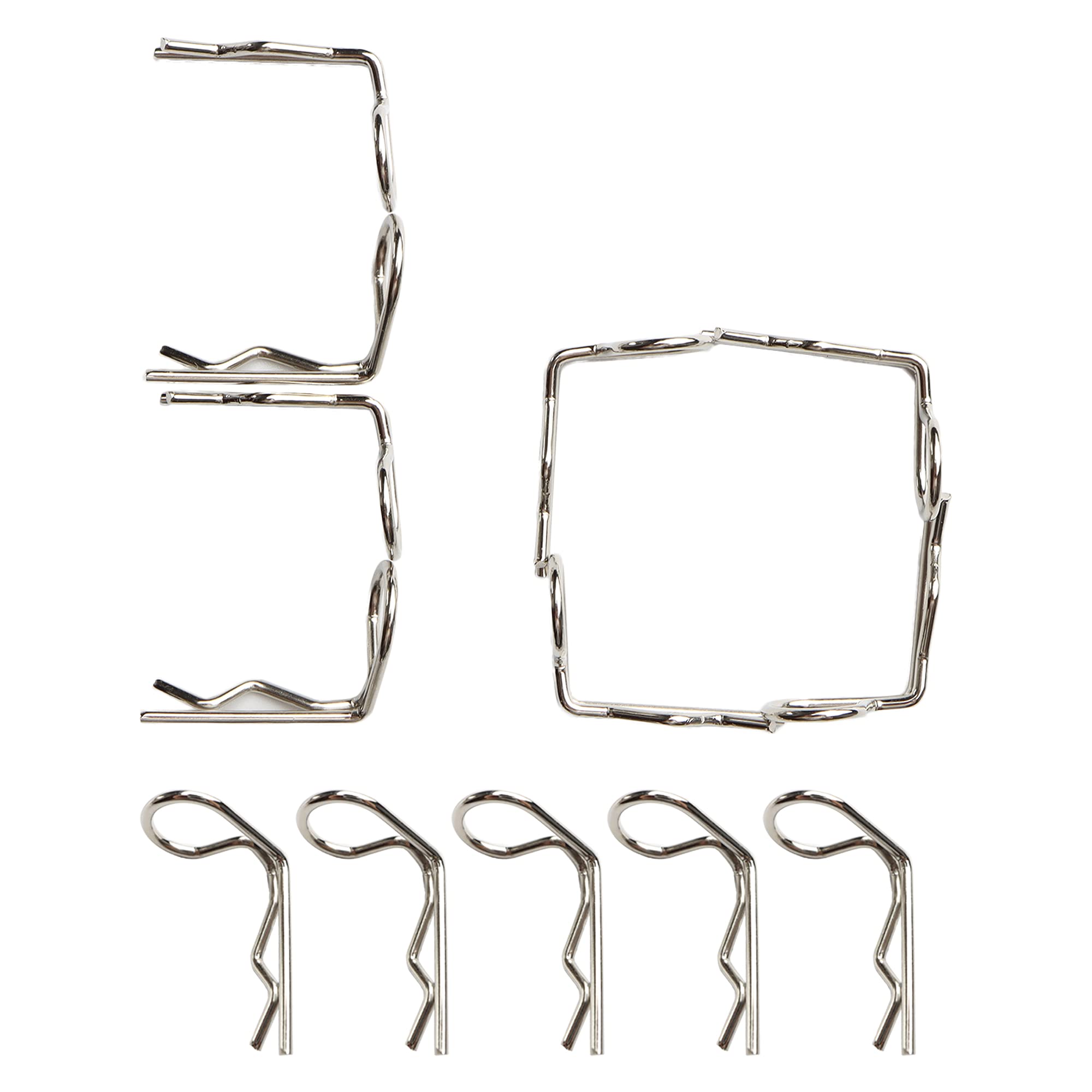 GDOOL 30-Pack 90-Degree Angle Body Clips Bent Springy Pins for All 1/10 Scale Model Car Truck Crawler Truck(Silver)