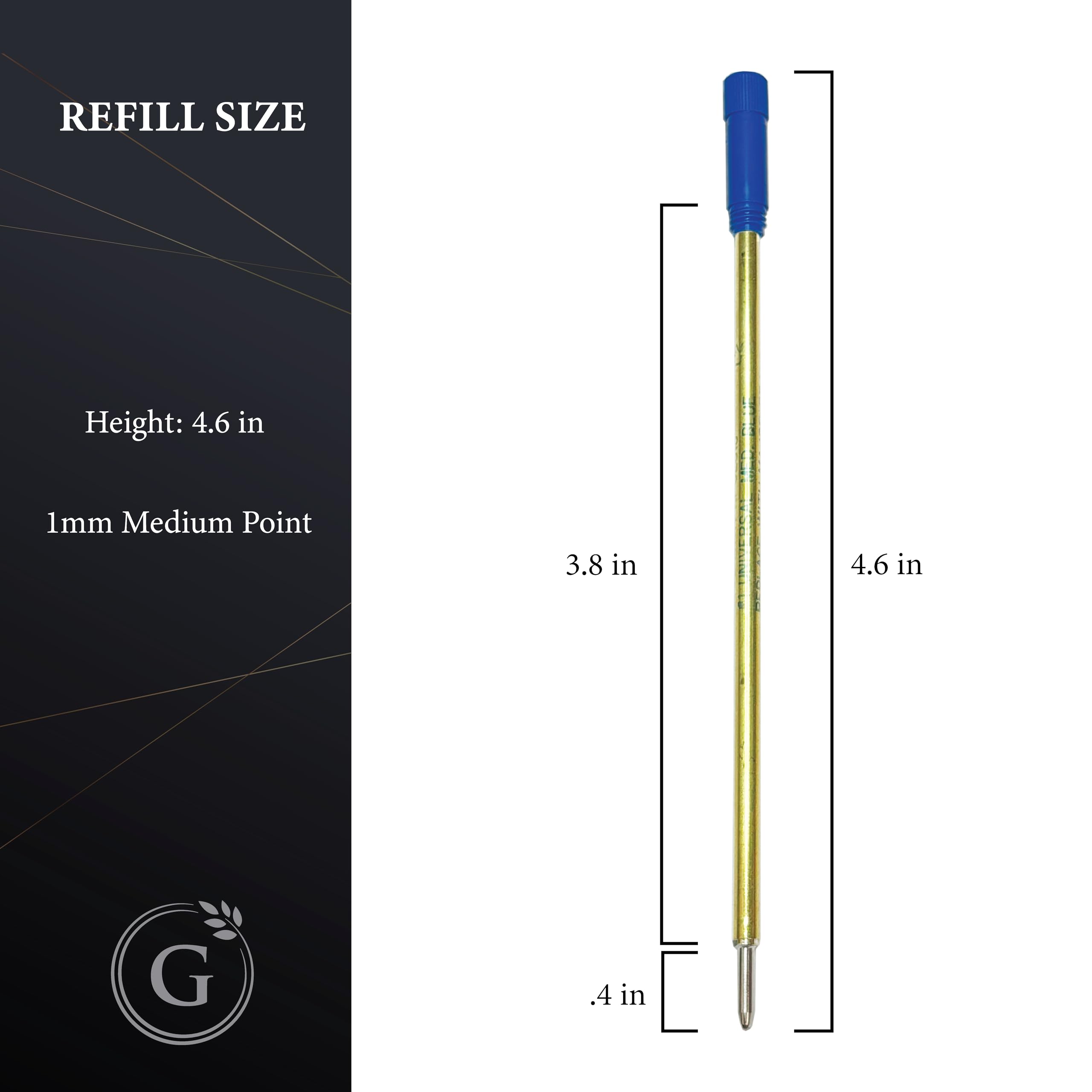 Garland Universal #1 Cross kompatible Kugelschreibermine, hergestellt in den USA, 1,0 mm mittlere Spitze, glattes Schreiben, 5 Stück (blau)