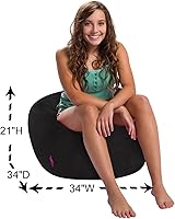 Vista 261 de Posh Creations Puf estructurado cómodo para jugar, leer y ver la televisión, Malibu Lounge, tela de lona para colorear, criaturas