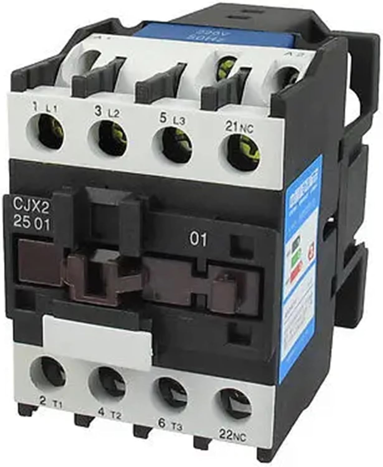660V 40A 3 相 3P NC AC コンタクタ 35mm DIN レールマウント 220V コイル CJX2-2501