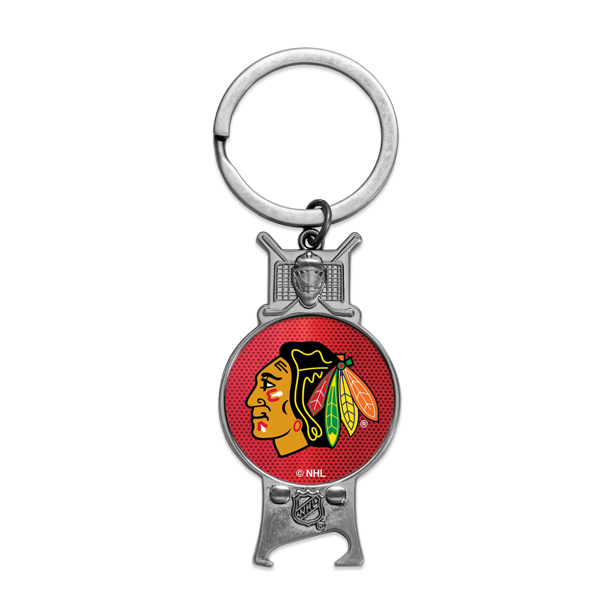 Rico Industries NHL Hockey Chicago Blackhawks Sculpted Bottle Opener Keychain -Great Gift Item