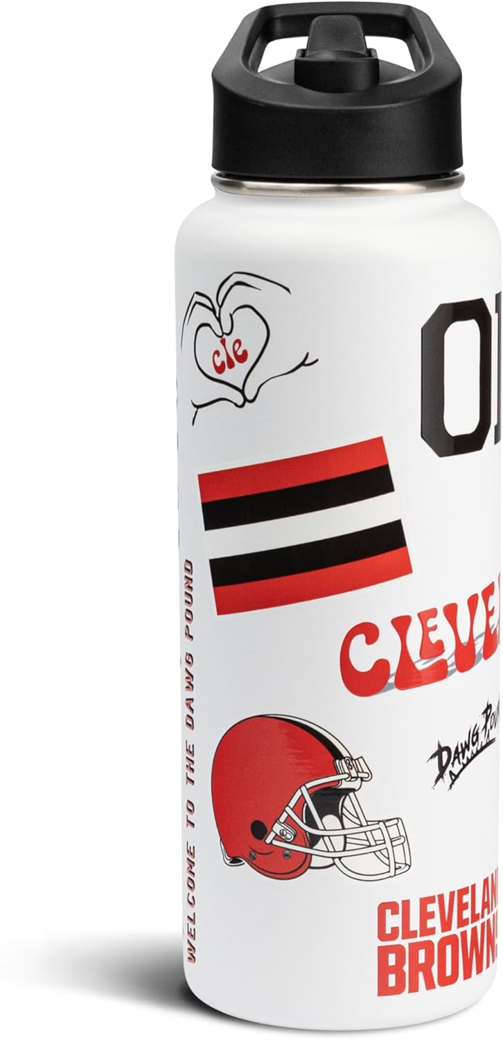 The Memory Company Officially Licensed NFL 34oz Water Bottle – Premium Stainless Steel Double-Wall Insulated, Leakproof Design