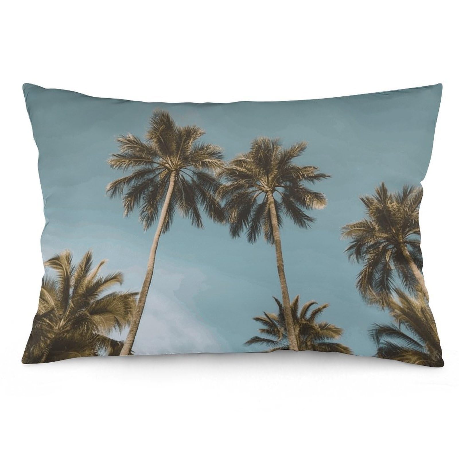 2 Pack Pillow Cases for Hair and Skin, Soft Breathable Pillow Case Covers with Hidden Zipper, Tall Tropical Palm Trees Pillowcase 16 "x24 Pillow Covers for Sleeping Gift