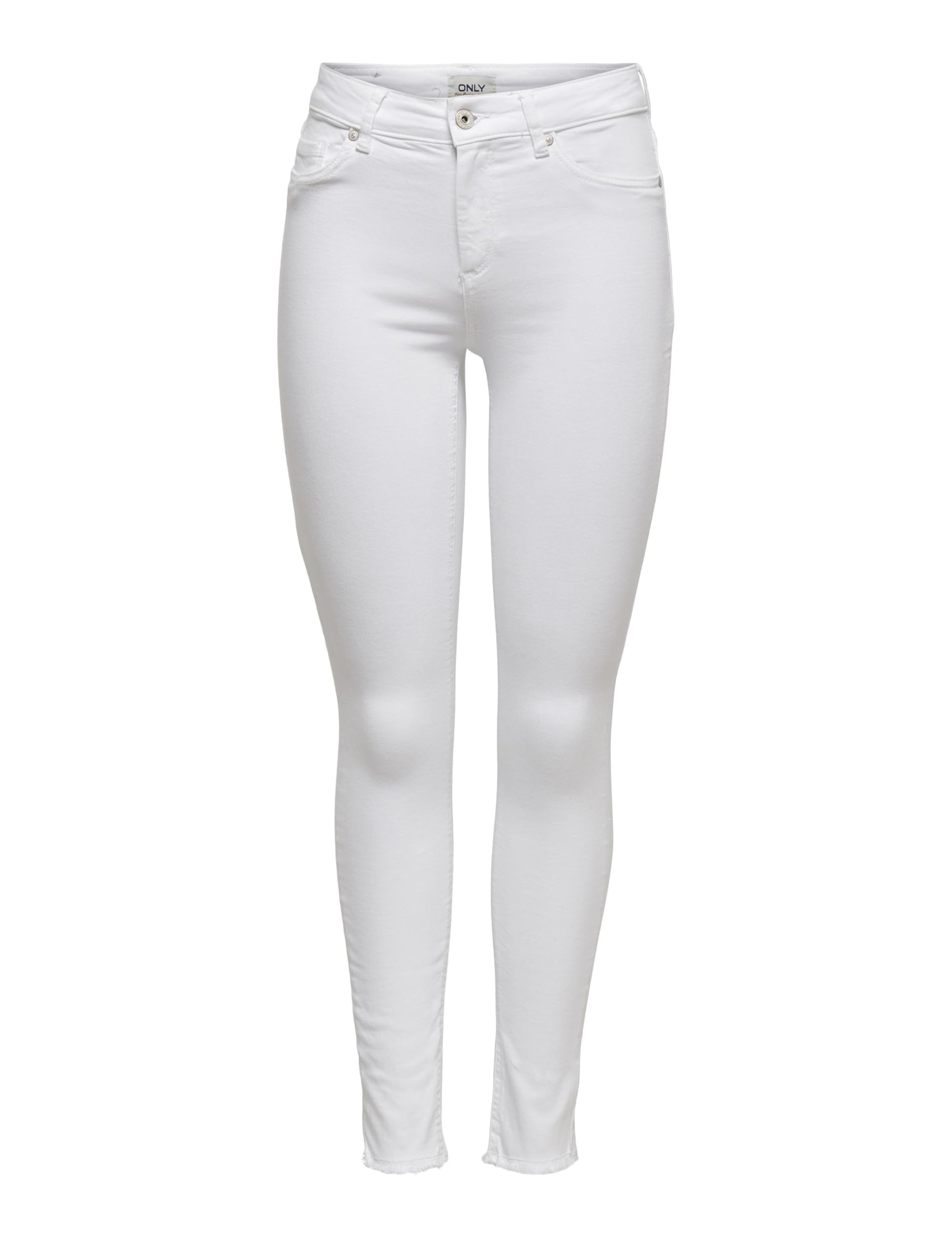 ONLY Damen Jeans ONLBLUSH MID Skinny DNM REA0730- Skinny Fit - Weiss - White