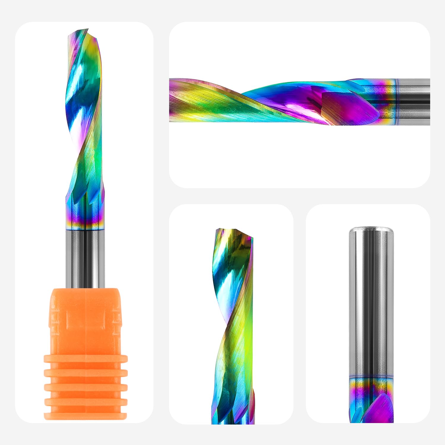 SpeTool Lot de 2 fraises en aluminium - 6 mm - Tige fraise VHM - Longueur de coupe : 22 mm - Avec revêtement DLC CNC - Pour aluminium, acrylique, laiton