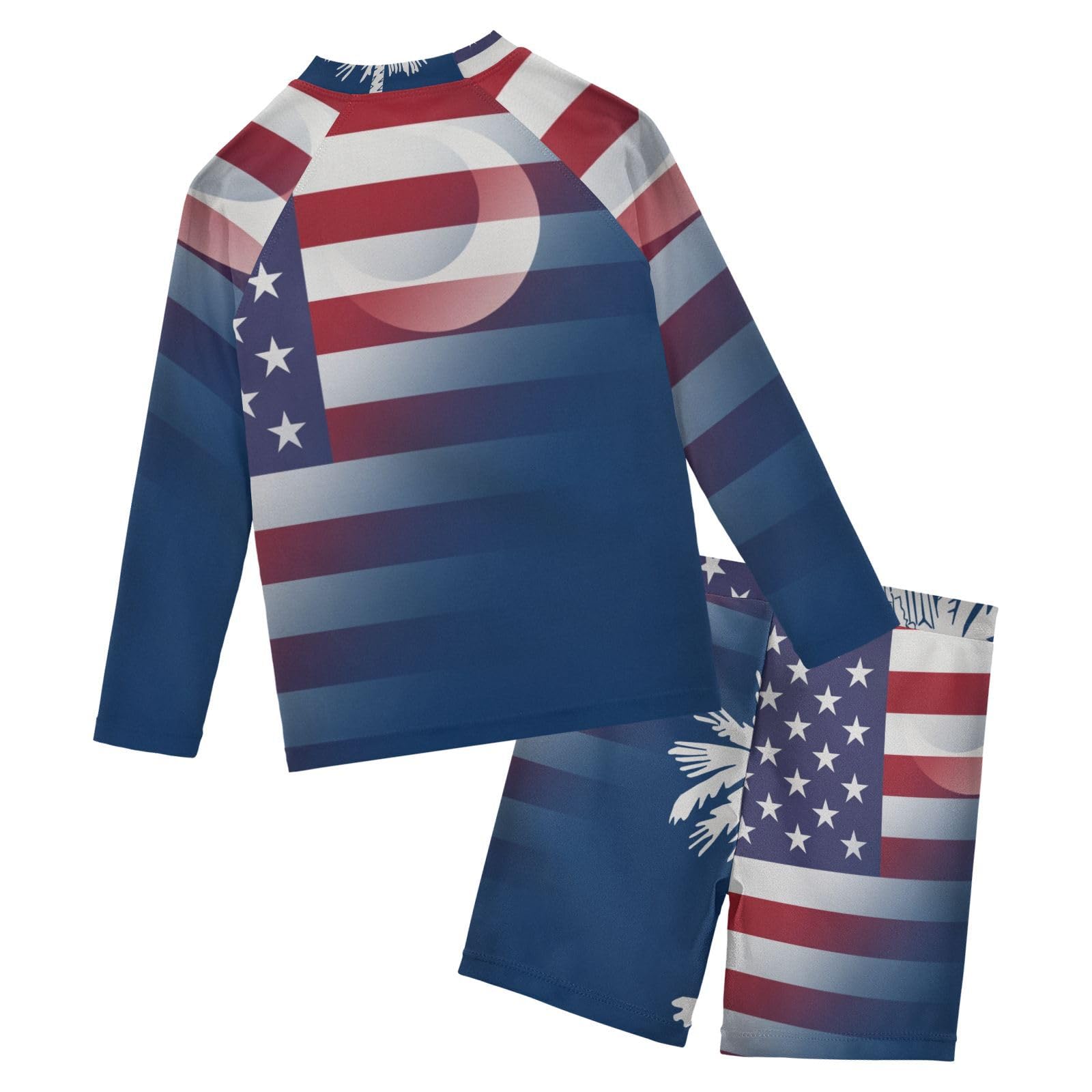 Aflyko Patriot Boys' Rash Guard Set Flag of South Carolina State USA SPF 50+ Sun Protection Swimsuit Multicoloured