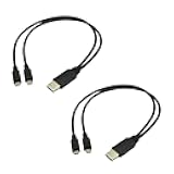 UCEC Dual Micro USB Charging Cable USB to Micro USB Splitter Adapter Android Charger Cord Data Transfer fit for Samsung Galaxy S7 Edge S6 S5 Note PS4 Fire Tablet MP3, 2 Pack